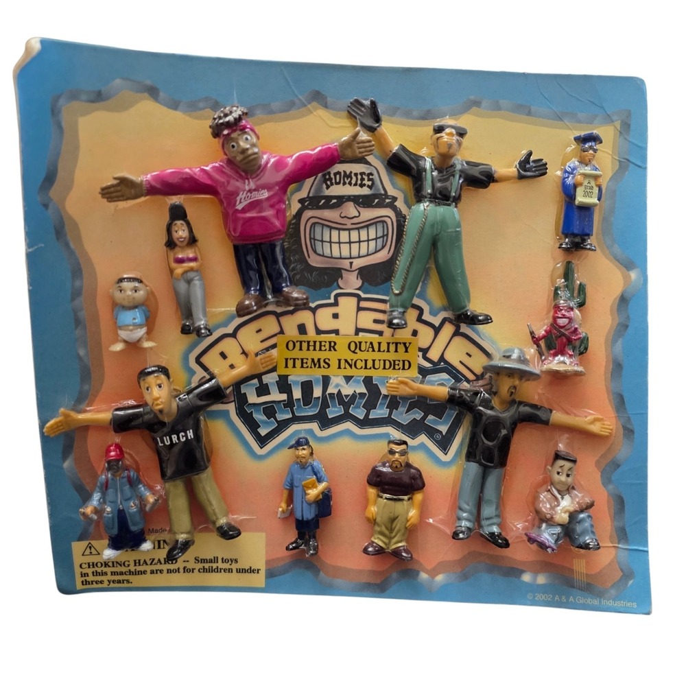 Homies Bendable Figures Carded Display 2002 Gumball Machine New Y2k Vtg